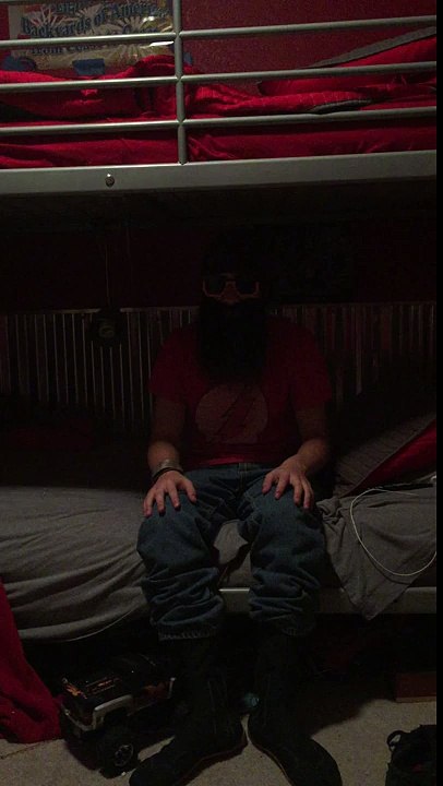 Homeless man scares little kid