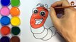 How to draw a worm | Drawing and Coloring Worm | Art Colours for Kids | Learn colors
