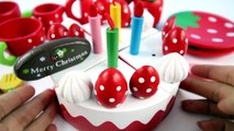Boîte de gâteau Noël pour enfants fête faire semblant Ensemble fraise jouet Jeu de velcro