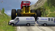 Des voitures Béguin écrasements conduire géants les machines roues beamng 4