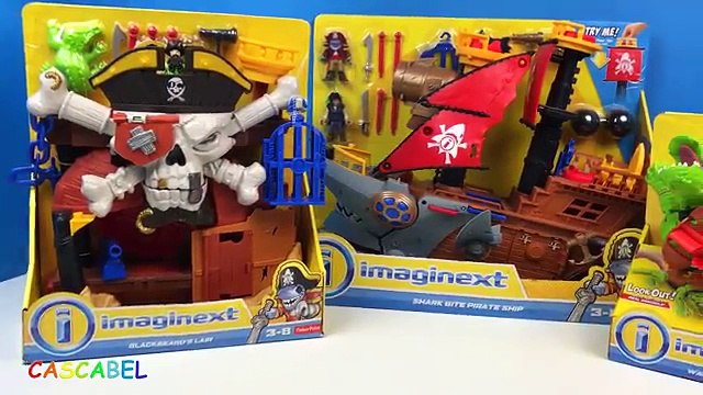 AVENTURAS PIRATAS CON IMAGINEXT COLECCION DE JUGUETES GUARIDA DE BARBA NEGRA & TIBURON