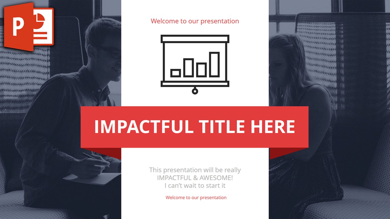 Impactful Title Slide in PowerPoint - with an icon and photo background ✔