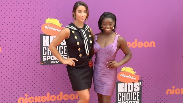 Aly Raisman and Simone Biles 2017 Kids’ Choice Sports Awards Orange Carpet