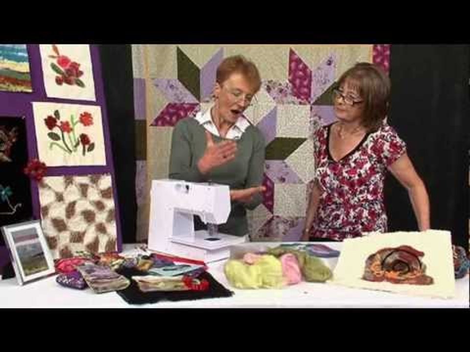 Needlefelting machine demo with Jennie Rayment and Valerie Nesbitt