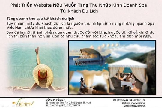 Phát triển website nếu muốn tăng thu nhập kinh doanh spa từ khách du lịch