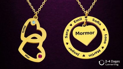 Navnehalskæde med 3 navne