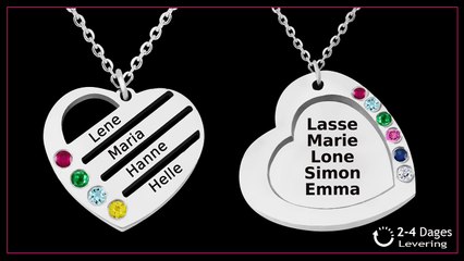 Navnehalskæde med tre navne