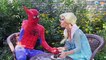 Frozen Elsa & Spiderman TOILET PRANK! Princess Anna, Maleficent, Hulk, Spidergirl Superheroes IRL