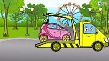 Grúa, Un Camion Monstruo, Coches de Carreras. Carritos Para Niños. Caricaturas de Coches