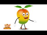 Mango Fruit Rhyme for Children, Mango Cartoon Fruits Song for Kids