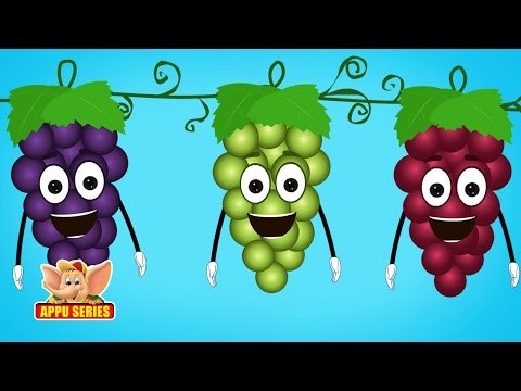 Grapes Fruit Rhyme for Children, Grapes Cartoon Fruits Song for Kids