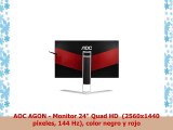 AOC AGON  Monitor 24 Quad HD  2560x1440 píxeles 144 Hz color negro y rojo