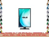 Asus PA249Q 241 LED IPS Monitor 800000001 350 cdm2 1920 x 1200 6ms HDMIDVIDDPVGA
