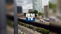 Quand Donald Trump et son convoi passent sous les fenêtres de BFMTV