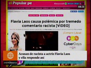 Acusan de racista a actriz Flavia Laos y ella esponde asi