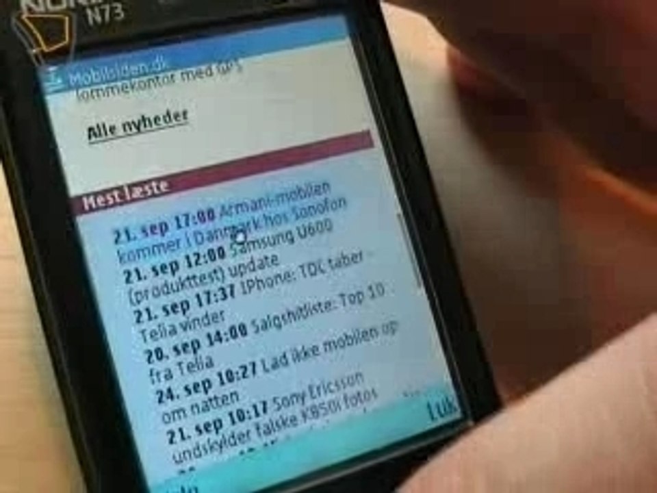 Mobilsiden på mobilen