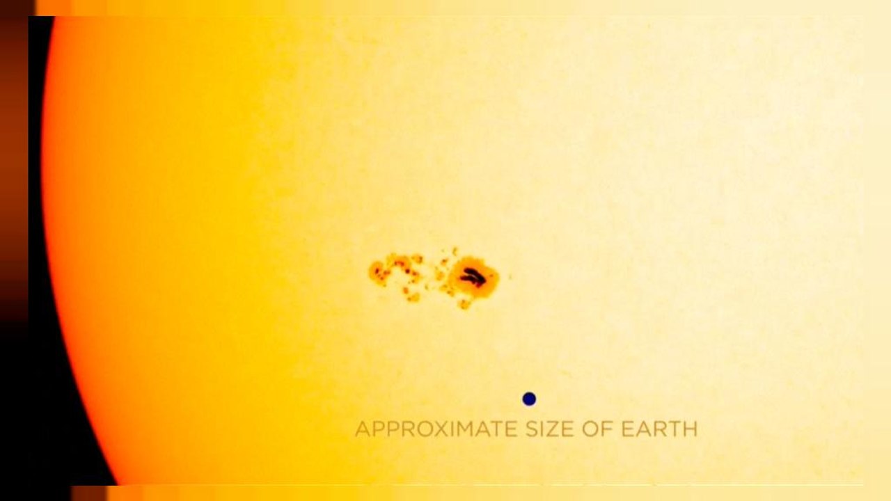 Sonnenflecken größer als die Erde