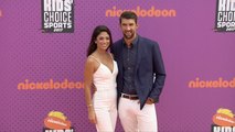 Michael Phelps and Nicole Johnson 2017 Kids’ Choice Sports Awards Orange Carpet