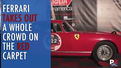 This Ferrari Driver Takes Out The Red Carpet...And All The People On It