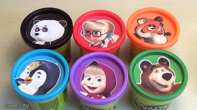 Play Doh Kinder Suprise Eggs Toys DIY Cake Peppa Pig Masha And The Bear