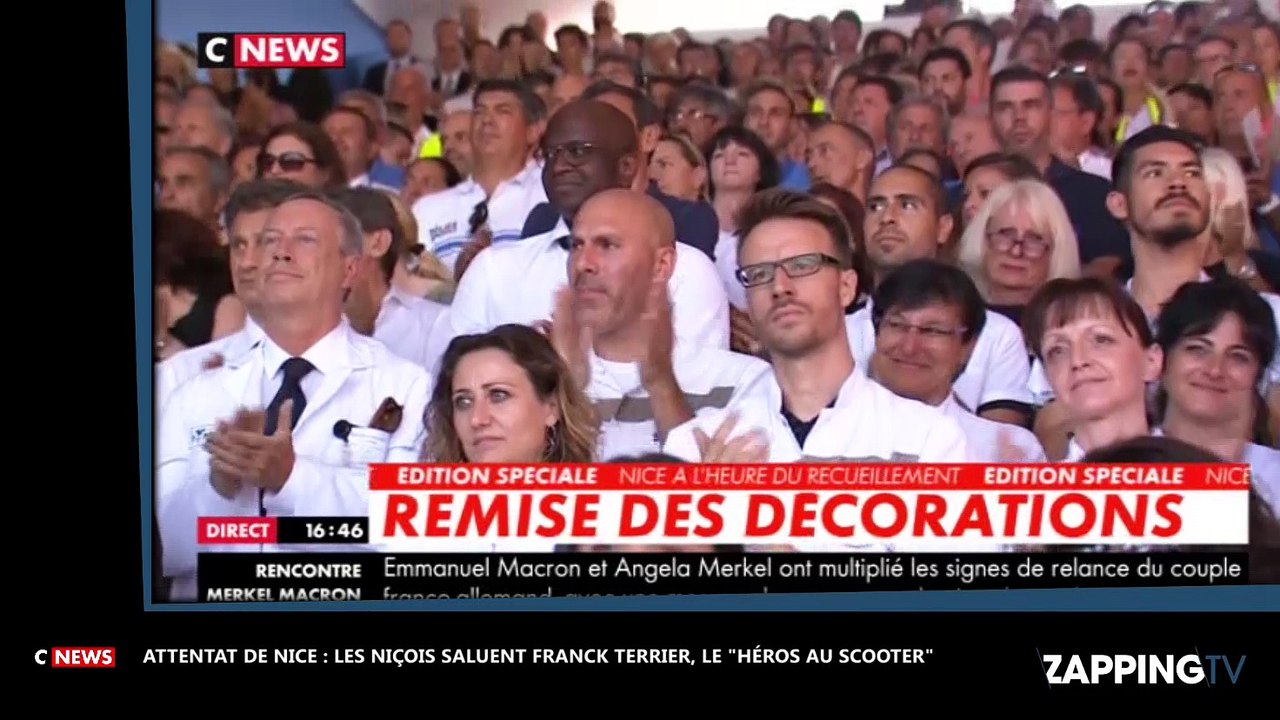 Attentat de Nice – Hommage : Émouvante ovation pour Franck Terrier, le "héros au scooter" (Vidéo)