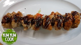 Jumbo Raw Shrimp Sushi Roll | YumYumCook