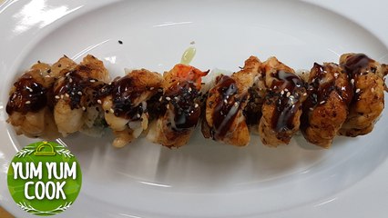 Jumbo Raw Shrimp Sushi Roll | YumYumCook
