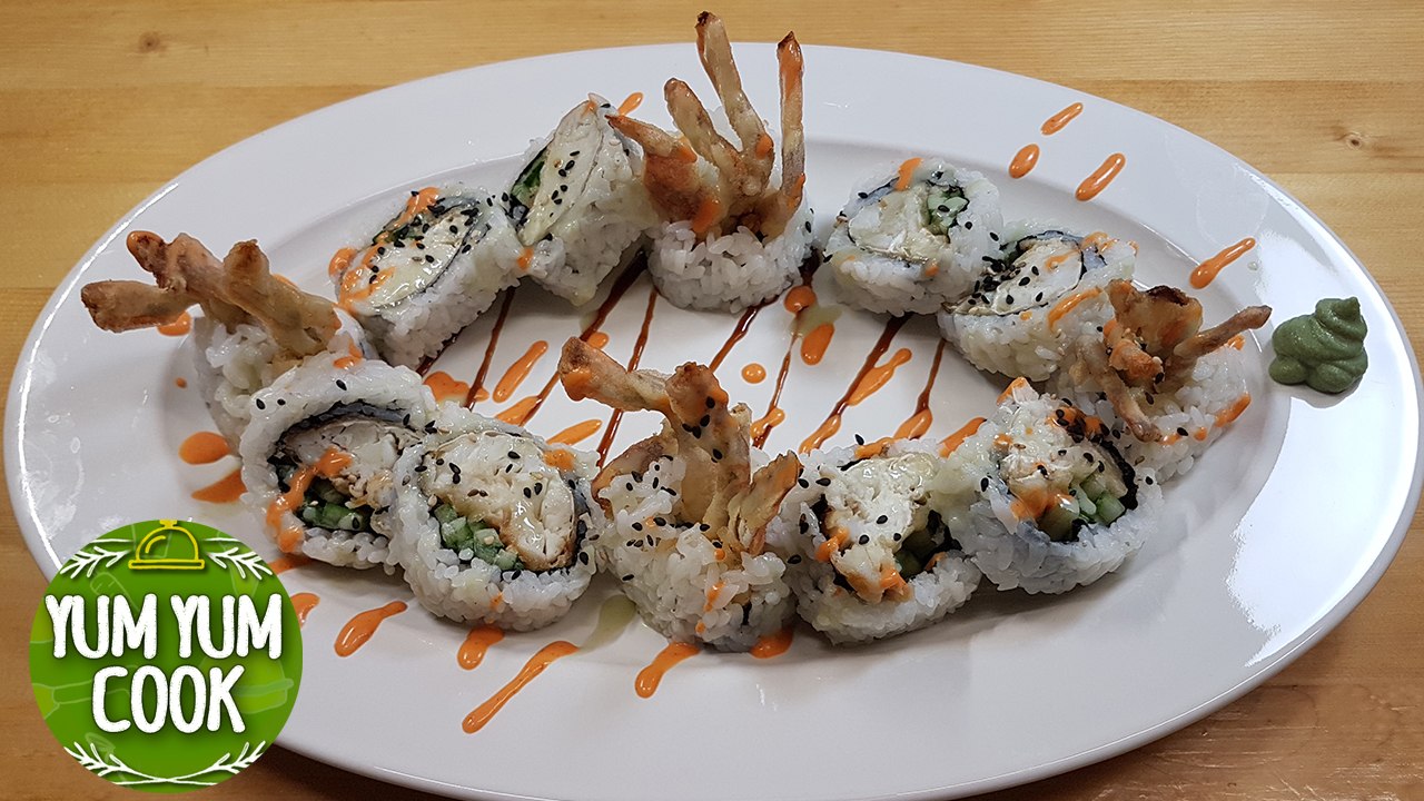 Spider Sushi Roll | Soft Shell Crab Sushi Roll | YumYumCook