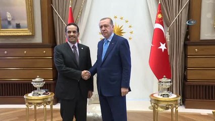 Cumhurbaşkanı Erdoğan Katar Dışişleri Bakanı Sani'yi Kabul Etti