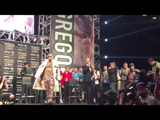 Mayweather & McGregor arrive to the stage at Brooklyns Barclay Center ( Intro)