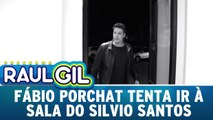 Fábio Porchat é visto nos bastidores do SBT e tenta ir à sala do Silvio