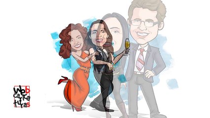 Caricatura de casal para convite de casamento