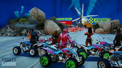 CRAZY OBSTACLE ATV RACE! (Funny Superhero Contest Video w/ Deadpool Spiderman Harley Quinn