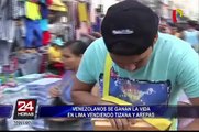 Venezolanos venden arepas y tisanas en las calles de Lima