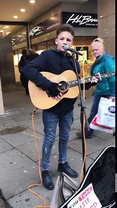 Alfie Sheard busking Fast car Tracy chapman