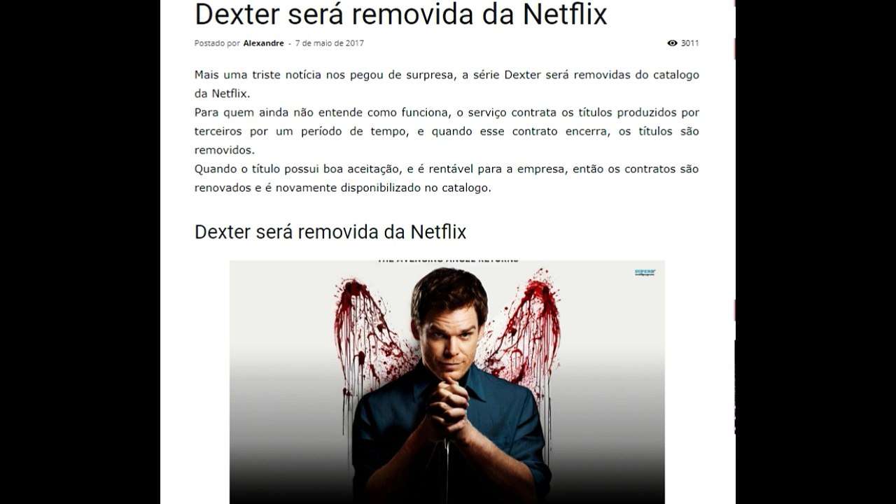 Dexter Fora do Netflix ;-;