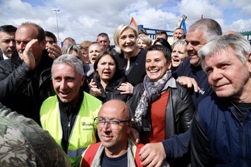 Irking Macron, Le Pen Visits Factory Workers in His Home Town