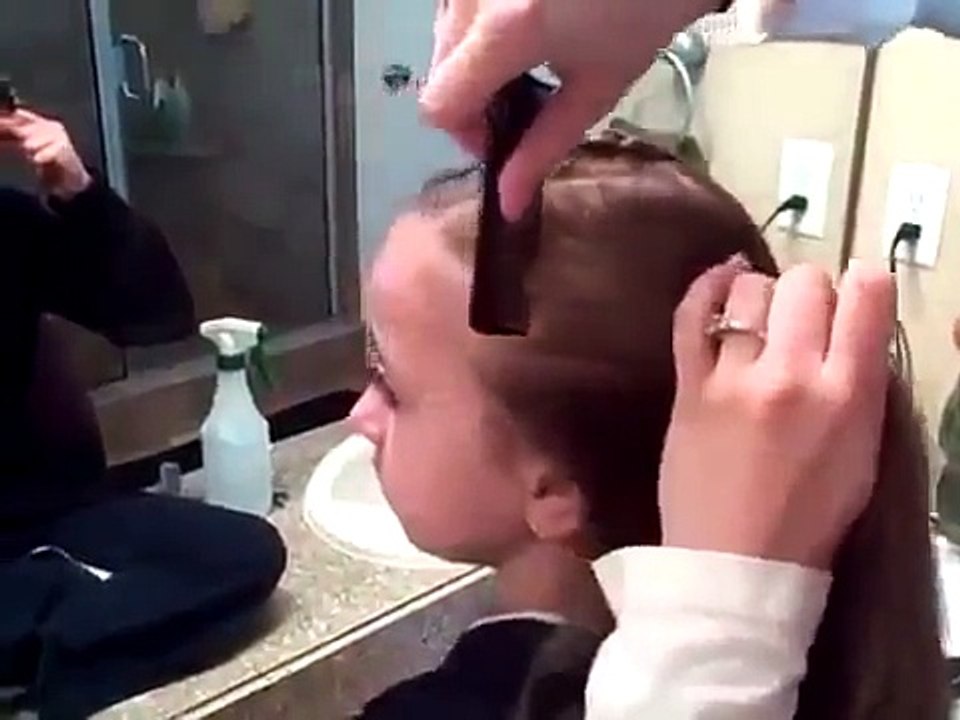 How to cornrow up into a ponytail with box braids in the back hair style