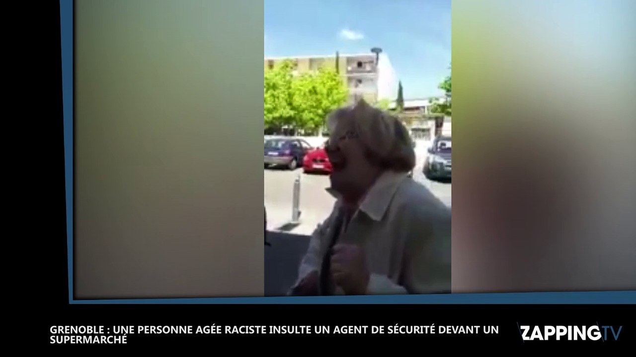 Une veille dame raciste agresse un vigile de supermarché (Vidéo)