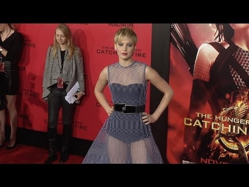 Jennifer Lawrence In Bodysuit Dress "The Hunger Games: Catching Fire" Los Angeles Premiere