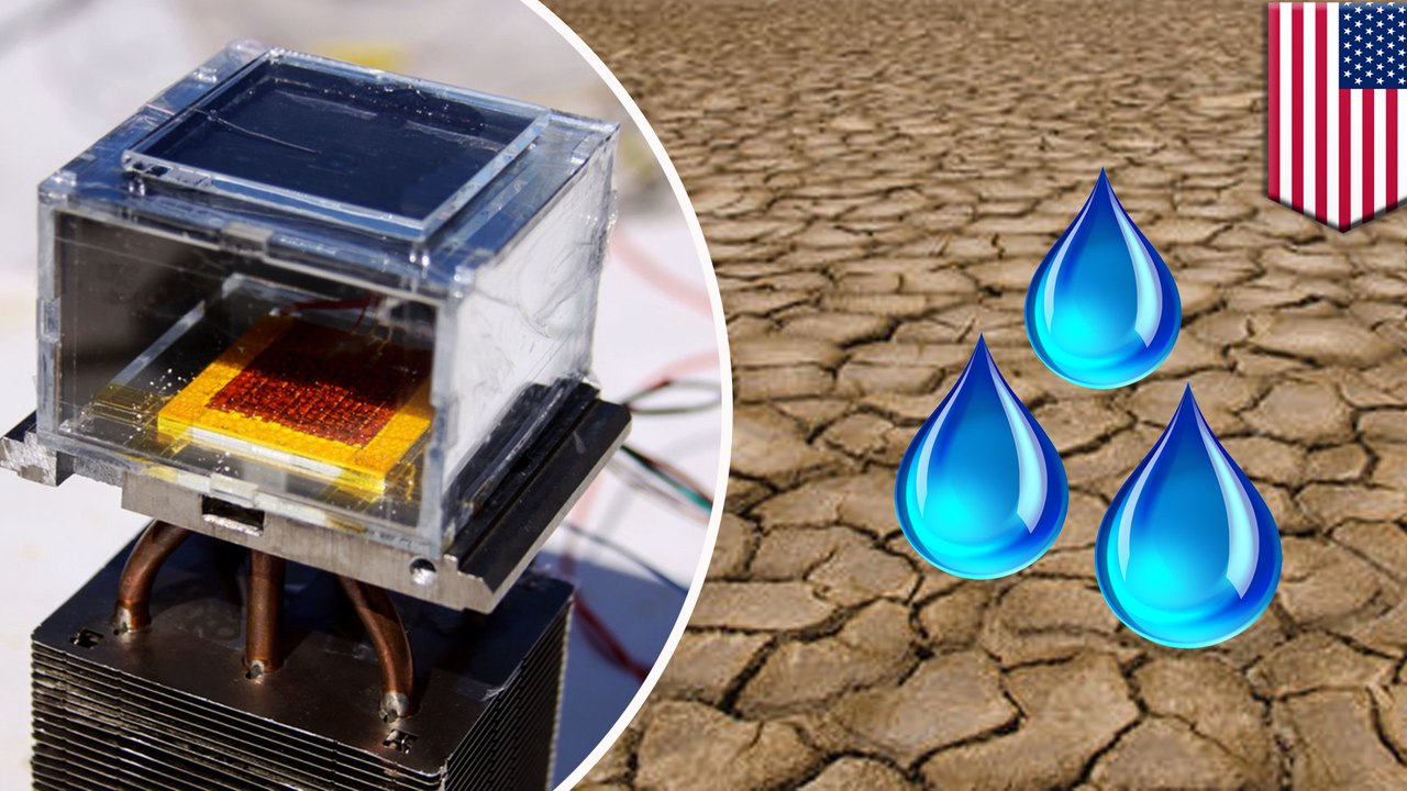 Solar-powered device collects water from desert air