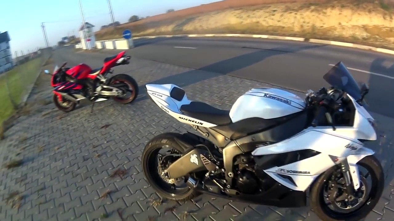 Kawasaki Ninja ZX6R exhaust sound Test-drive