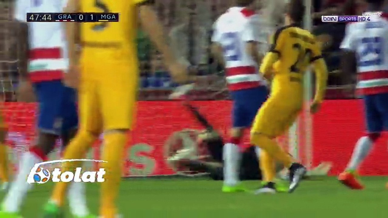 Goals match Malaga and Granada (2-0) Spanish league