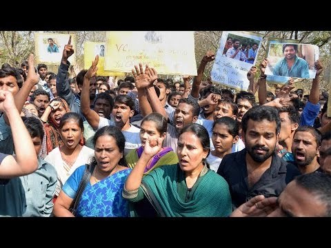 Dalit Scholar Suicide: Students protest outside minister's resident