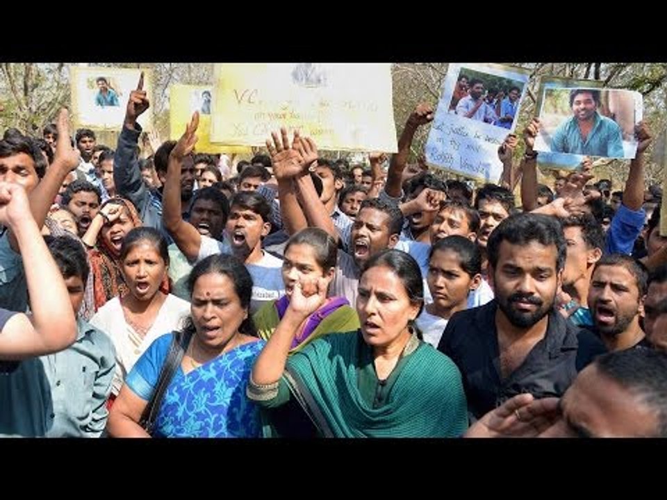 Dalit Scholar Suicide: Students protest outside minister's resident