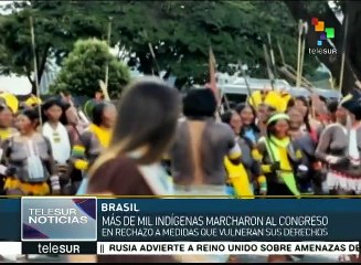 Policía Militar de Brasil reprime marcha de más de 3 mil indígenas