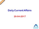 Daily Current Affairs (26-04-2017)