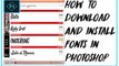 how to download and install fonts in Photoshop | Photoshop tutorials