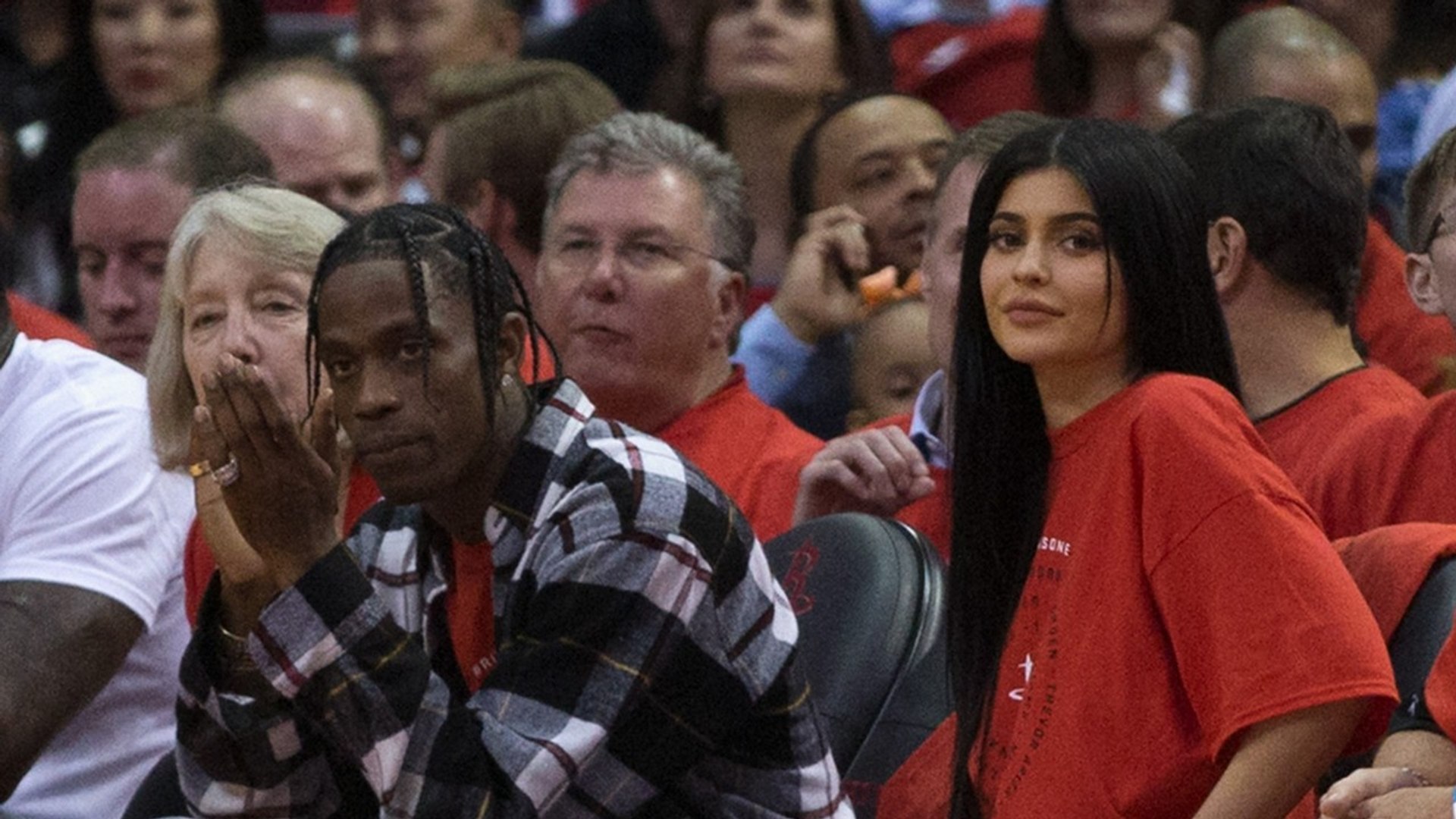 ⁣Kylie Jenner and Travis Scott Spotted at NBA Playoff Game