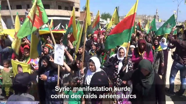 Syrie: manifestation kurde contre des raids aériens turcs